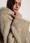 Soft Faux Fur Hooded Jacket, Grey, large