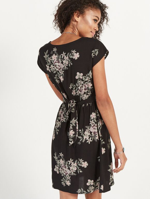 Folk Floral Tea Dress, Green, large