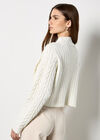Cable Knit Wrap Jumper, Cream, large