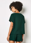 Waffle Knit Oversized T-Shirt, Green, large