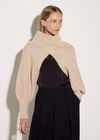 Fisherman Knit Cape Bolero, Stone, large