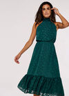 Star Jacquard Midi Dress, Green, large