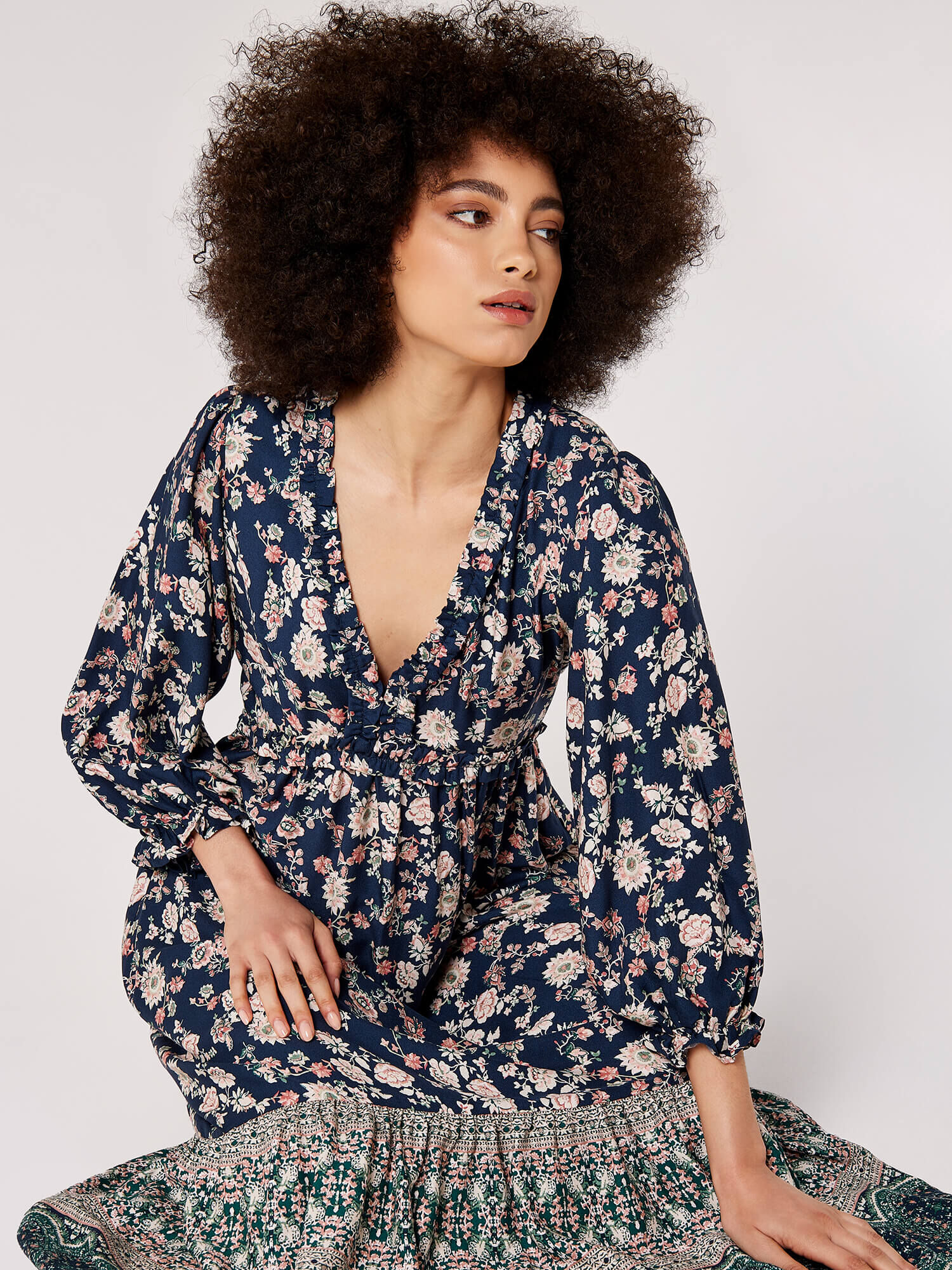 Ruffle top midi dress