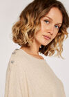 Pointelle Poncho, Stone, large