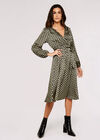 Teardrop Satin Midi Dress, Khaki, large