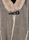 Heritage Texture Faux Fur Lined Cape, Stone, large