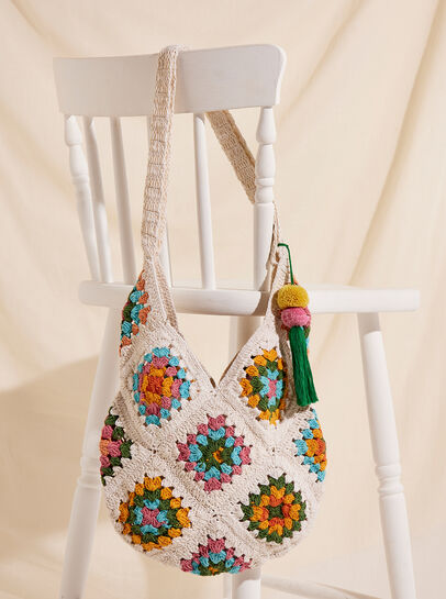 Cotton Crochet Crossbody Bag