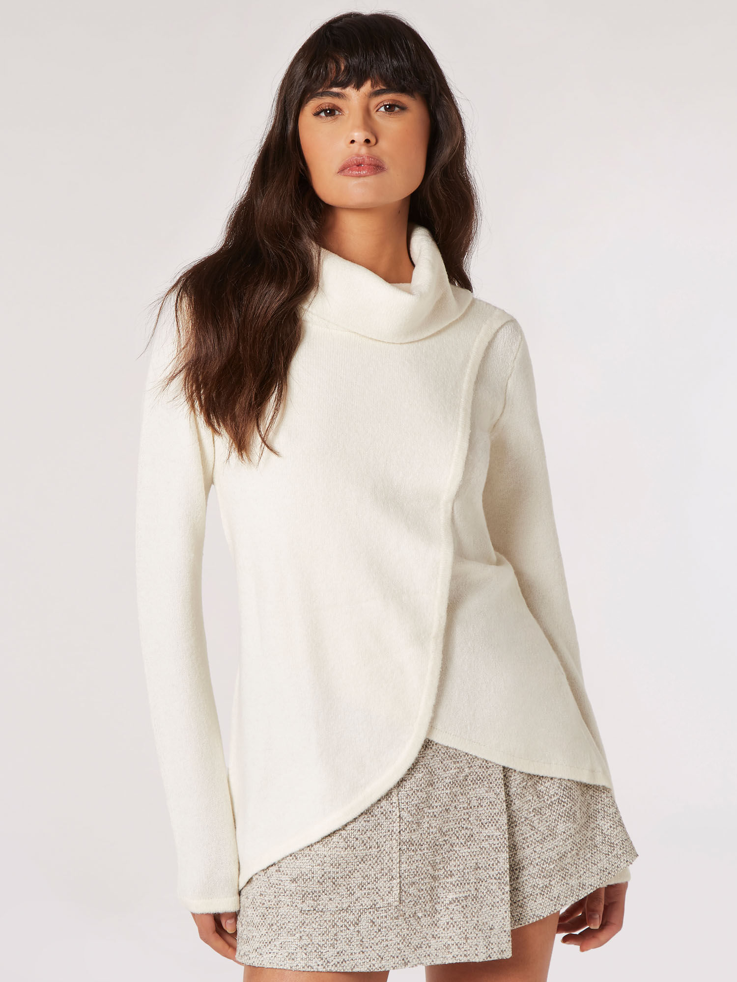 Cream wrap jumper shop