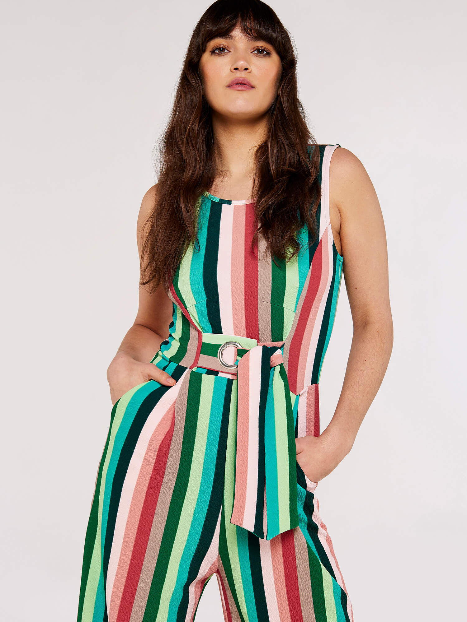 Striped overall jumpsuit sales