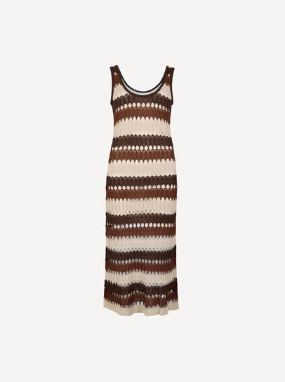 Crochet Stripe Midaxi Dress