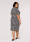 Curve Floral Ruched Midi Dress, Black, large