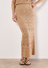 Pointelle Knit Maxi Skirt, Stone, large