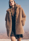 Soft Faux Fur Zipped Jacket, Brown, large