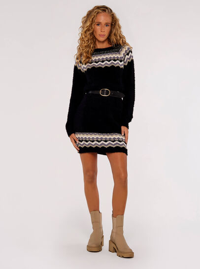 Metallic Chevron Jumper Mini Dress