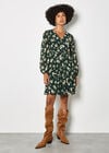 Chiffon Floral Print Mini Dress, Green, large