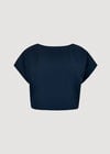 Woven Boxy Crop Top, Navy, large