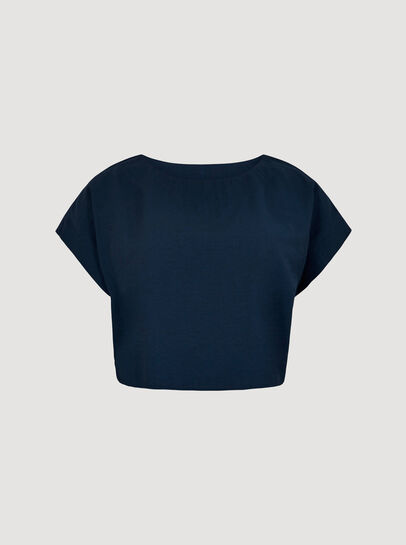 Woven Boxy Crop Top