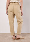 Straight Leg Paperbag Trousers, Stone, large