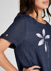 Navy Flower Double Layer Tunic Dress, Navy, large