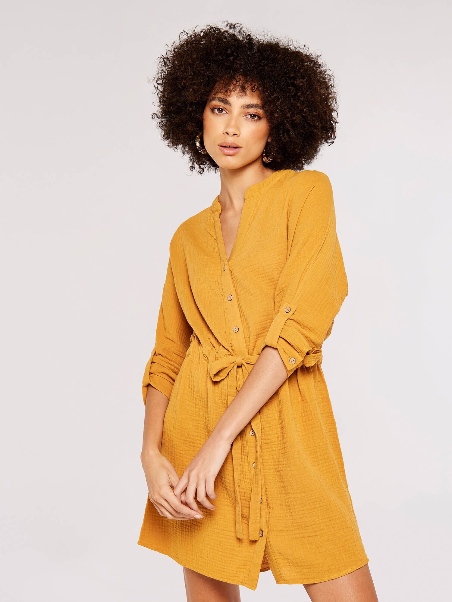 Mustard t shirt dress best sale