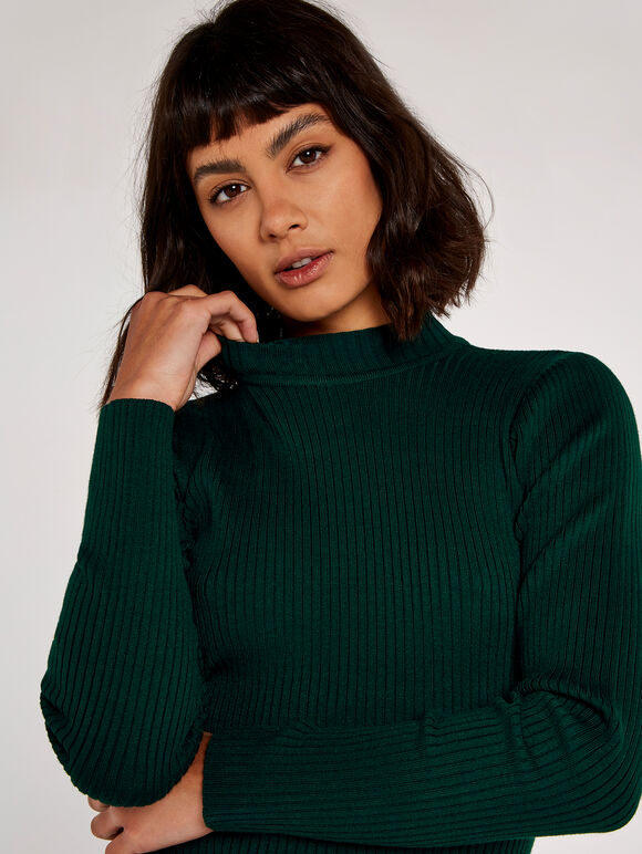 Bodycon Midi Dress, Green, large