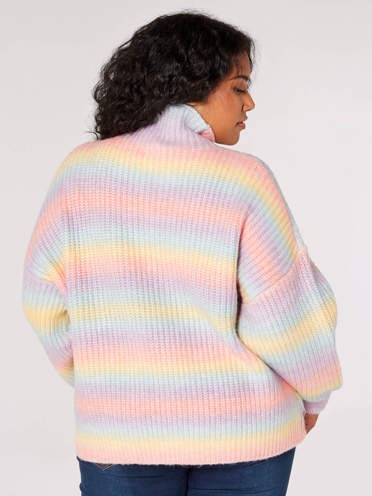 Curve Oversized Pastel Ombre Jumper Apricot Clothing