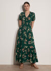 Watercolour Floral Maxi Dress, Green, large