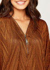 Chevron Jaquard Big Zipper Top, Rust, large