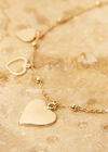 Gold Tone Multiple Heart Pendant Necklace, Yellow, large