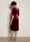 Velvet Wrap Mini Dress, Burgundy, large