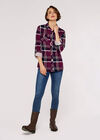 Classic Check Print Shirt, Red, large