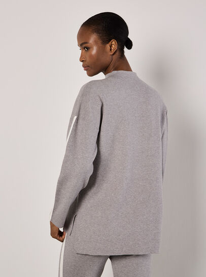 Mock Neck Mono Stripe Jumper