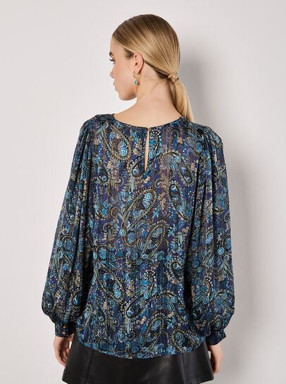 Paisley Sparkle Self Stripe Blouse