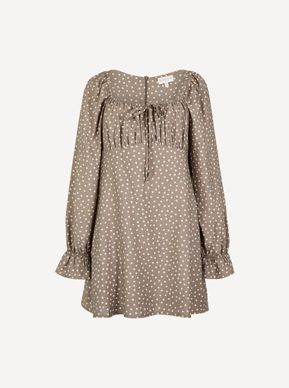 Polka Dot Milkmaid Mini Dress