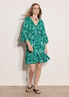 Floral Smocked Ruffle Mini Dress, Green, large