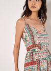 Tropical Print Camisole Midi Dress, Mint, large