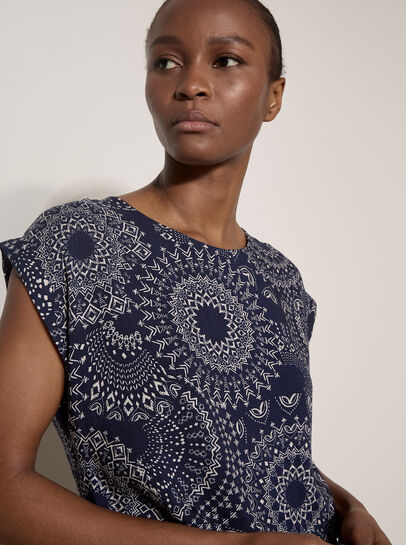 Kaleidoscope Print Woven T-Shirt