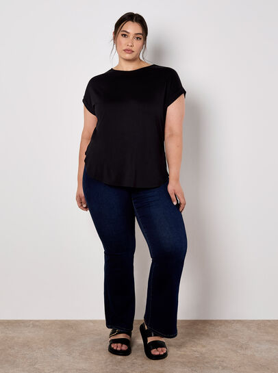 Curved Hem Jersey T-Shirt