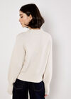 Twisted Cable Knit Batwing Jumper, Stone, large