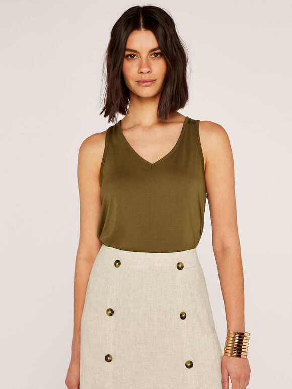 Basic Tank Top, Khaki, large