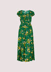 Floral Milkmaid Midi Dress, Green, large