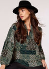 Ikat patchwork Blouse, Green, large