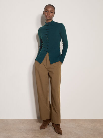 Fine Knit Ruched Cardigan