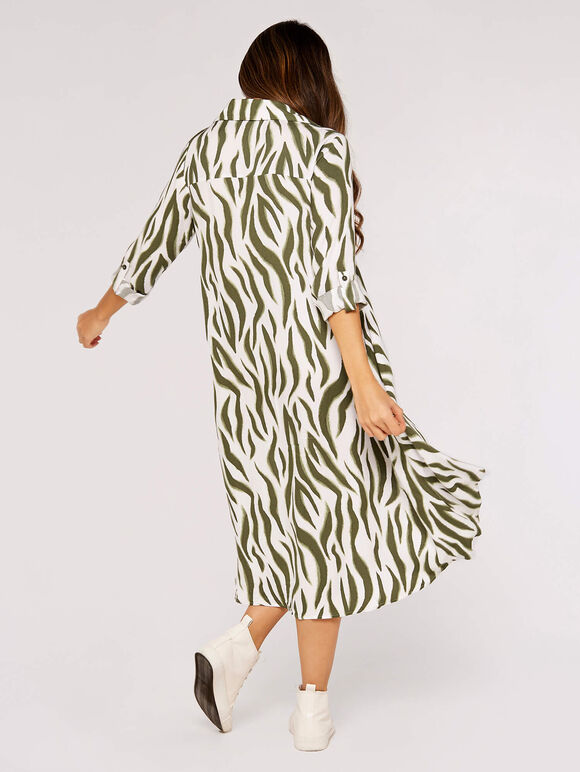 Zebra Oversized Shirt Mini Dress Apricot Clothing
