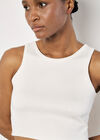 Racer Knitted Crop Top, White, large
