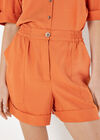 Rolled Hem Woven Shorts, Orange, large