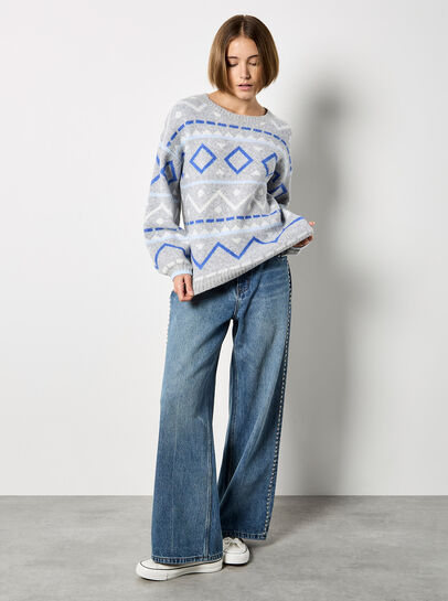 Chevron Geometric Retro Jumper