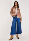 Cropped Check Shacket, Rust, large