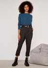 Boat Neck Ribbed Jumper, Blue, large