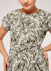 Brushstroke Print  Midi Dress, Khaki, large